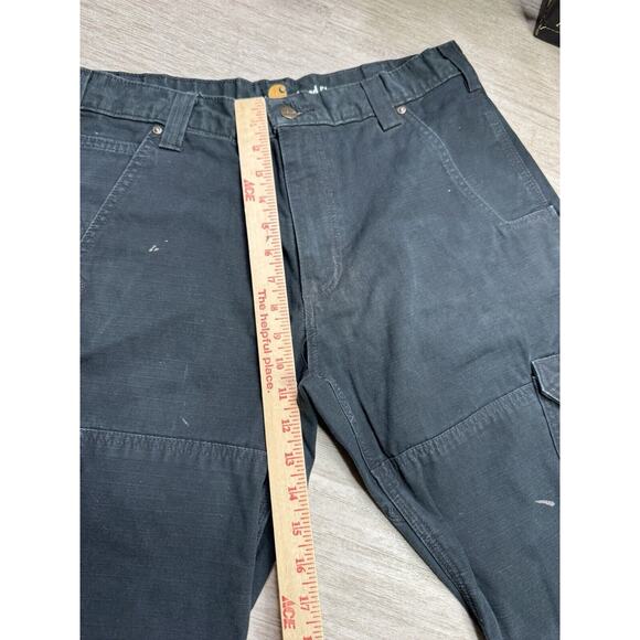 Carhartt B342 BLK Cargo Pants Ripstop Mens 32x31 Canvas Relaxed Fit Workwear - Picture 6 of 8